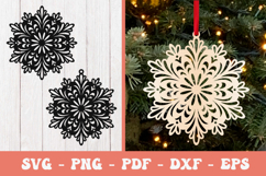 Snowflake laser svg dxf png| Christmas Snowflakes ornament Product Image 1
