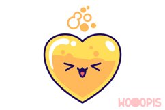 Soda Face - Kawaii Heart - cut files including layers Product Image 1