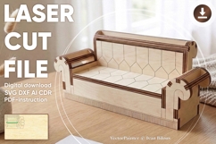 Sofa dollhouse furniture - laser cut file Product Image 1