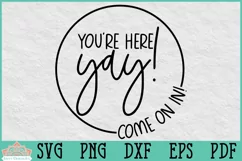 Welcome Sign | Farmhouse Round Door Hanger SVG Product Image 2