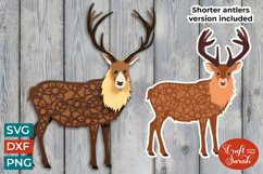 Deer Buck SVG | Woodland 3D Stag SVG Cut File | Buck Deer Product Image 1