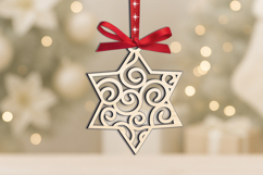 Christmas Tree Holy Star Ornament Laser SVG Holiday Decor Product Image 3