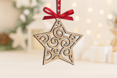 SVG Christmas Tree Star Ornament Holiday Laser Gift Decor Product Image 1