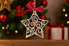 SVG Christmas Tree Star Ornament Holiday Laser Gift Decor Product Image 2