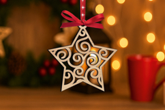 SVG Christmas Tree Star Ornament Holiday Laser Gift Decor Product Image 3