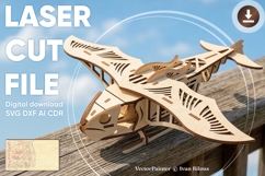 Steampunk Ship - laser cut file, Bird airplane SVG DXF plans Product Image 1
