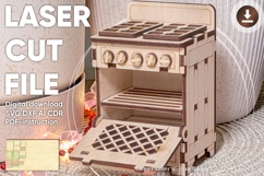 Stove Doll furniture - Laser Cut File, SVG Kitchen miniature Product Image 1