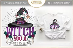 Creepy Christmas sublimation design - Christmas Witches hat Product Image 1