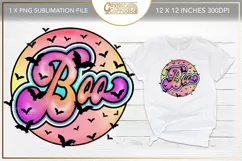 Boo retro sublimation file - retro Halloween png Product Image 1