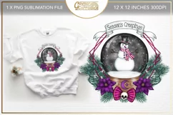 Creepy Christmas sublimation design - Creepy snowglobe png Product Image 1