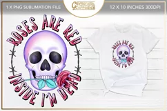Valentine's skull sublimation design - creepy valentine's Product Image 1