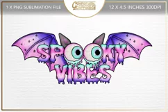 Spooky vibes sublimation file - creepy cute pastel goth png Product Image 1