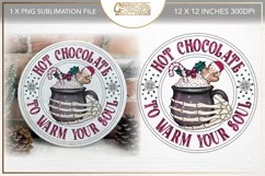 Creepy Christmas sublimation design - Hot Chocolate png Product Image 1