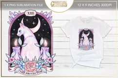 Cat sublimation design - witchy tarot cards png Product Image 1