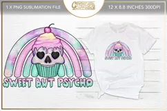 Sweet but psycho sublimation file - spooky pastel goth png Product Image 1