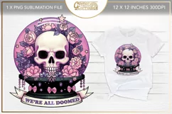 We're all doomed - pastel goth skull sublimation design Product Image 1