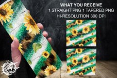 Sunflower Fall Leopard Green Glitter Striped Tumbler PNG Product Image 3