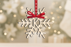 SVG Alphabet Letter K Christmas Ornament Monogram Laser Gift Product Image 1