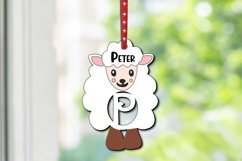 SVG Letter P Lamb Sheep Gift Easter Ornament Basket Name Tag Product Image 1