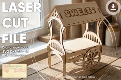 Sweet Cart - laser cut file, SVG plan for laser machines Product Image 1