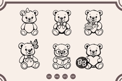 Teddy Bear SVG Bundle | 24 Cute Baby Bear Clipart Product Image 2