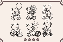 Teddy Bear SVG Bundle | 24 Cute Baby Bear Clipart Product Image 3