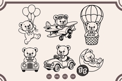 Teddy Bear SVG Bundle | 24 Cute Baby Bear Clipart Product Image 4