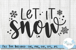 Let It Snow SVG Cut File, Winter Snowflake Design Product Image 1