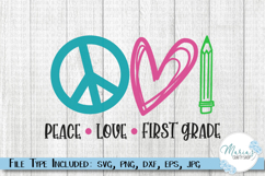 Back to School svg, Peace love First Grade svg, school svg Product Image 1