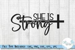 She Is Strong PNG, Christian Cross PNG Design Product Image 1