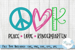 Back to School svg, Peace love Kindergarten svg, school svg Product Image 1