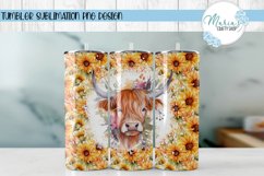 Cow and Sunflower 20oz Tumbler Wrap for Sublimation PNG file Product Image 1