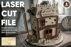 Halloween Zombie house - laser cut file, Halloween SVG Product Image 1