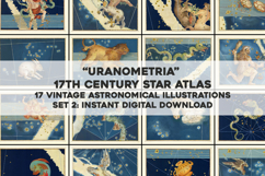 17 Vintage Celestial Star Atlas Astronomical Artworks Set 2 Product Image 1