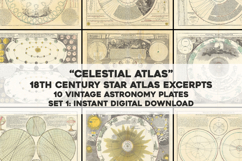 10 Vintage Celestial Atlas Astronomy Artworks Set 1 Product Image 1