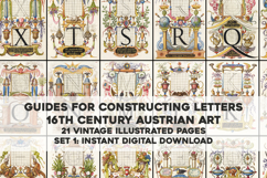 Set 1 Lettering Models from Antique Calligraphy Design Book Product Image 1