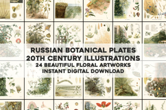 Vintage Russian Botanical Plates Bundle Product Image 1