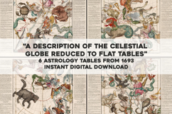 6 Celestial Globe Astrology Tables from 1693 High Resolution Product Image 1