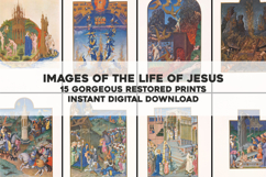 15 Images of the Life of Jesus Old Religious Artworks Bundle Product Image 1