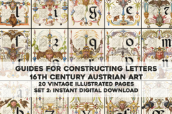 Set 2 Lettering Models from Antique Calligraphy Design Book Product Image 1