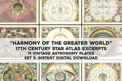 11 Vintage Star Atlas Astronomy Astrology Artworks Set 3 Product Image 1