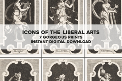 7 Icons of the Liberal Arts Classical Antique Prints Bundle Product Image 1