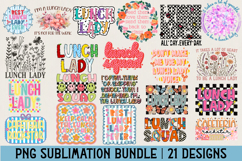 Lunch Lady PNG Sublimation Bundle - 21 Designs Product Image 1