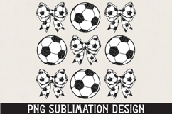 Soccer Ball &amp; Bow PNG Sublimation | Soccer PNG Product Image 1