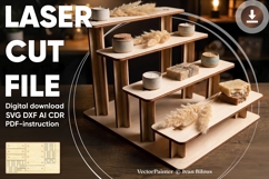 Tiered Display Stand - SVG Laser Cut File, Vector plan Product Image 1