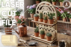 Tiered Tray - SVG Laser Cut Wood Stand Project, Digital plan Product Image 1