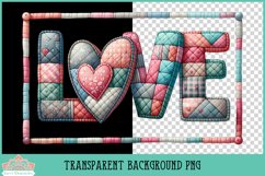 Quilted Love Heart Pillow | Valentine Sublimation Product Image 2