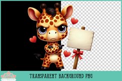 Grumpy Valentine Animals | Sublimation or Print Clipart Product Image 2