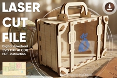 Travel Bag Money Box - laser cut file, Glowforge pattern Product Image 1