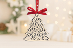 Christmas Tree Toy Model Laser Ornament Holiday Decor Gift Product Image 2